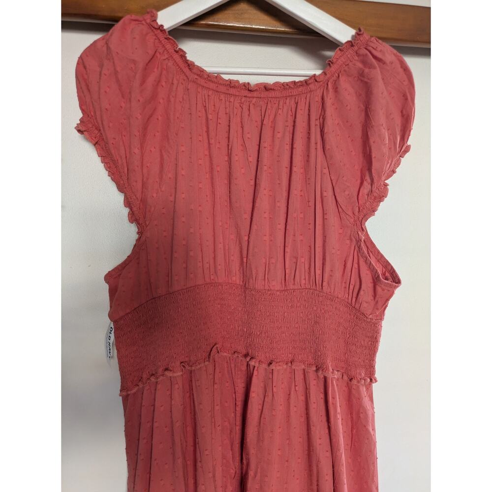 NWT Old Navy Cottagecore Peasant Midi Dress in Rust Orange Size Xlarge - Picture 5 of 5